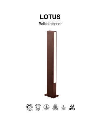 LOTUS * BOLARDO 60CM IP65 10W 3000K CORTEN
